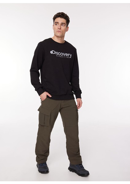 Siyah Erkek Bisiklet Yaka Relaxed Fit Sweatshirt D3WM-SWT25 fiyatları