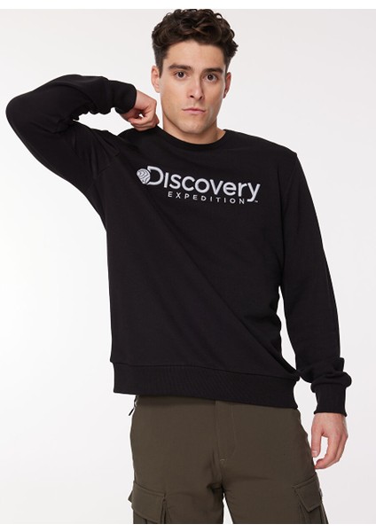Siyah Erkek Bisiklet Yaka Relaxed Fit Sweatshirt D3WM-SWT25 modelleri