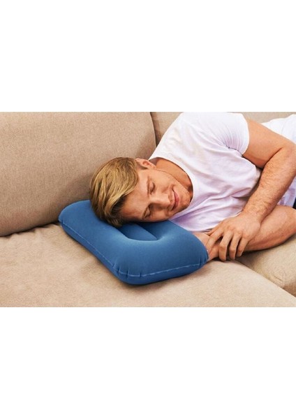 Lacivert Şişme Yastık, Seyahat ve Kamp Için Rahat Ortopedik Destek, Çok Renkli fırsatları
