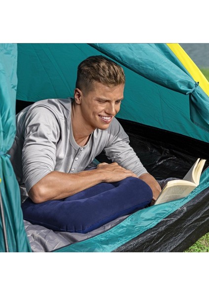 Lacivert Şişme Yastık, Seyahat ve Kamp Için Rahat Ortopedik Destek, Çok Renkli