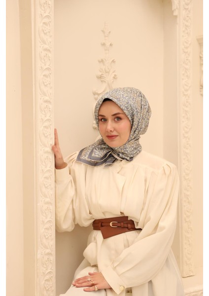 Twill Ipek Eşarp - 11464-19 Ekru