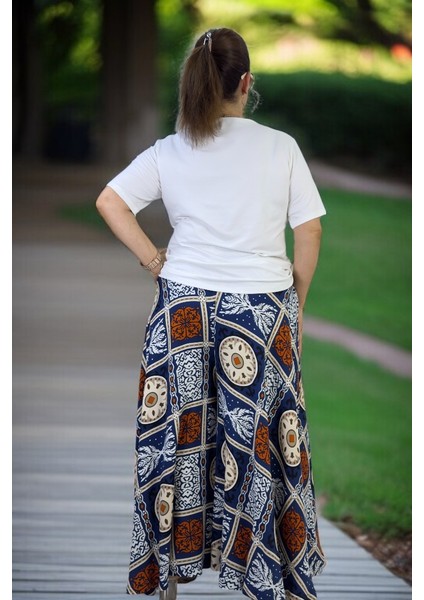 Beli Lastikli Geniş Kesim Pamuklu Viskon Pantolon Etek Penye Bluz Ikili Takım modelleri