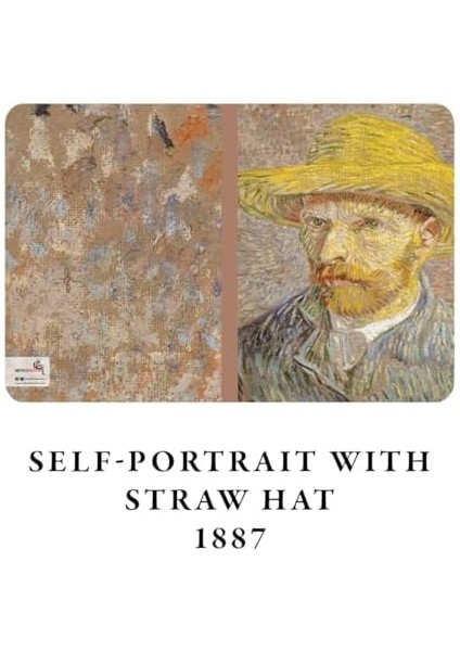Self-Portrait Series Ii - A5, Van Gogh 4&apos;lü Defter Seti V, Çizgisiz, Toplam 256 Sayfa, Her Biri 64 Sayfa, Tel Dikiş, Esnek Kapak, Oval Kenar, Tuval Doku, 60 Gram, Sarı Krem Renk modelleri