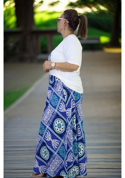 Beli Lastikli Geniş Kesim Pamuklu Viskon Pantolon Etek Penye Bluz Ikili Takım fiyatları