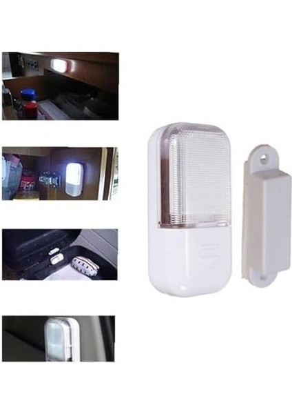 4 Adet Otomatik Manyetik Sensörlü 1W 10LM LED Lamba, Dolap Içi, Araç Içi, Çok Amaçlı Aydınlatma, Pilli - Piller Dahildir