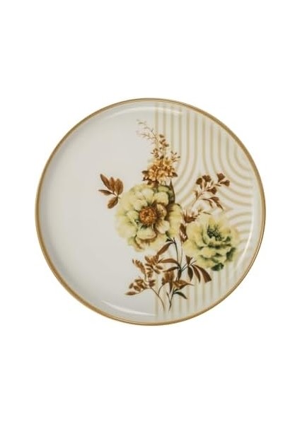 Porselen Moderna 6 Kişilik 19 cm Pasta Takımı Nostalji