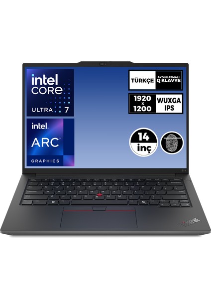 Thinkpad E14 Gen 6 Ultra 7 155H 24GB 512GB SSD 14" Wuxga Freedos Notebook 21M70031TX 020
