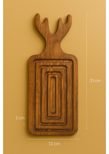 Ahşap Sunum Tahtası - 31 X 12 Cm - Kahverengi