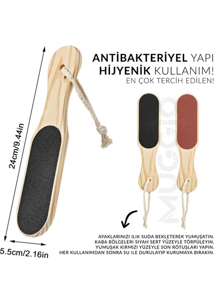 Ahşap Saplı Ponza Taşlı Çift Taraflı Topuk Törpüsü fırsatları