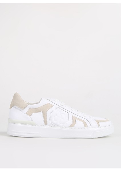 Beyaz-Krem Erkek Deri Sneaker FU0820.B00XLC50M