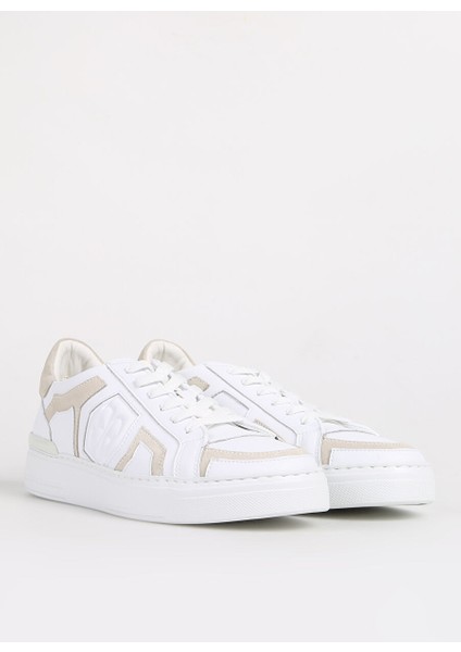 Beyaz-Krem Erkek Deri Sneaker FU0820.B00XLC50M