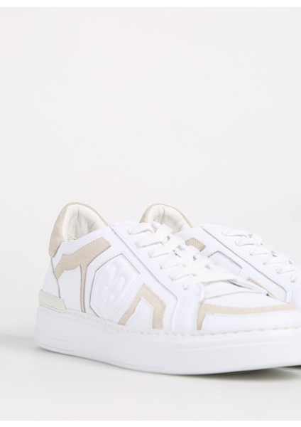 Beyaz-Krem Erkek Deri Sneaker FU0820.B00XLC50M