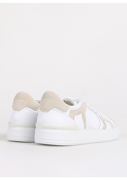 Beyaz-Krem Erkek Deri Sneaker FU0820.B00XLC50M