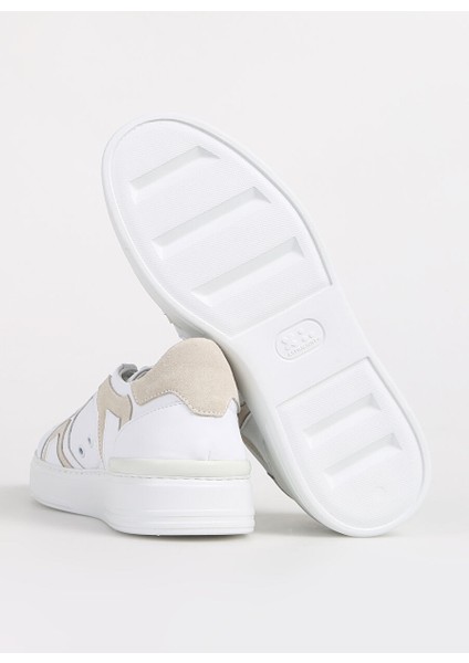 Beyaz-Krem Erkek Deri Sneaker FU0820.B00XLC50M