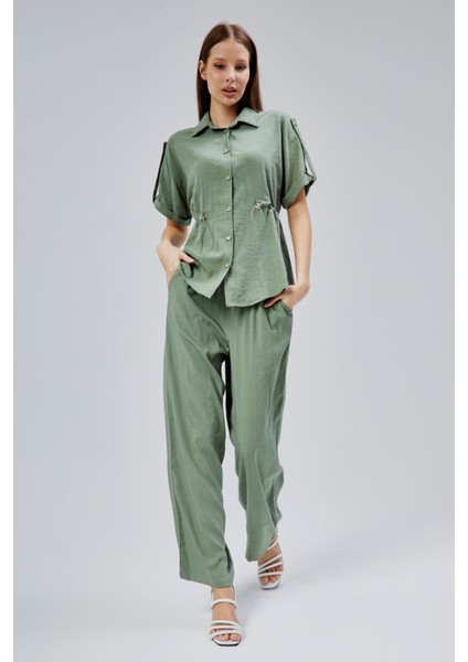 Haki Rahat Kesim Gömlek Pantolon Takım modelleri