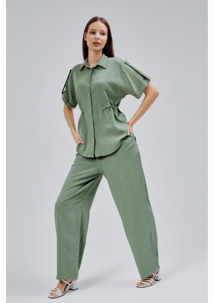 Haki Rahat Kesim Gömlek Pantolon Takım fırsatları