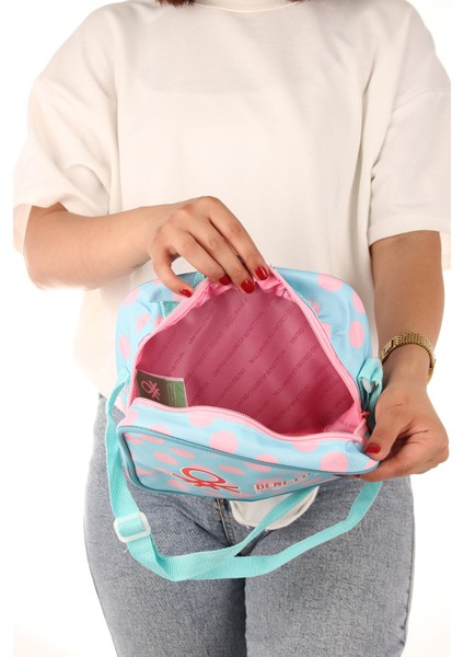 Benetton 13014'3'LÜ Çift Gözlü Puantiye Desenli Kız Çocuk Okul Çantası Seti