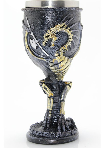 Ejderha Tasarımlı Paslanmaz Çelik Kadeh Bardak Model 2