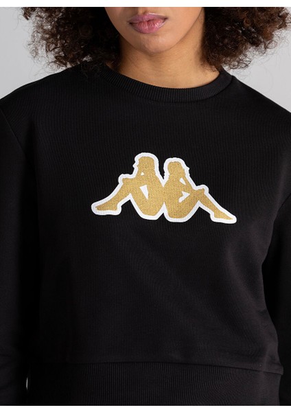 Siyah Kadın Dik Yaka Sweatshirt 341L6RW Logo Bautısta fırsatları