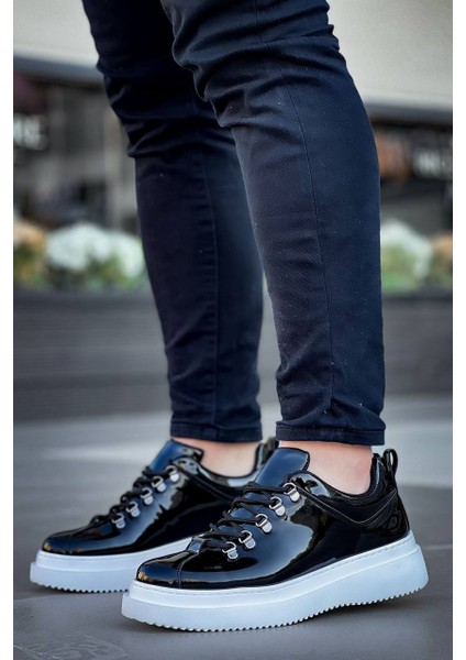 J-X4 Bağcıklı Ortopedik Taban Günlük Rugan Erkek Spor Sneaker Ayakkabı Bt Siyah fiyatları