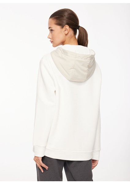 Kırık Beyaz Kadın Kapüşon Yaka Relaxed Fit Baskılı Sweatshirt D3WL-SWT21 indirimleri