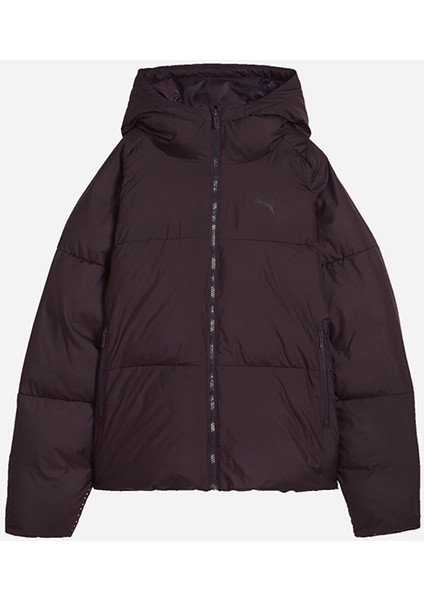 Bordo Kadın Fermuarlı Normal Düz Mont 62648944 Poly Puffer Jacket modelleri