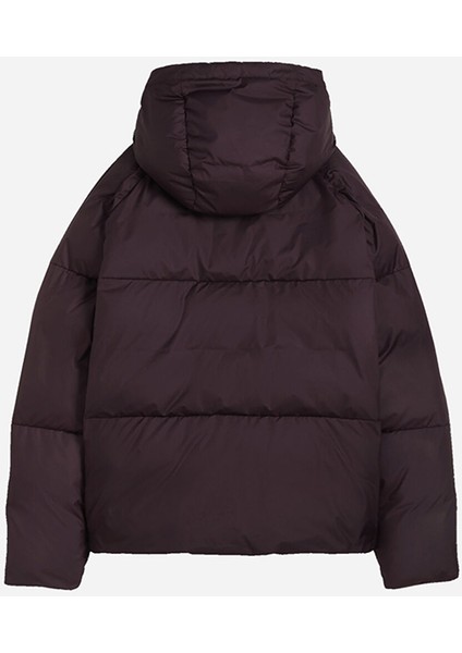 Bordo Kadın Fermuarlı Normal Düz Mont 62648944 Poly Puffer Jacket fırsatları