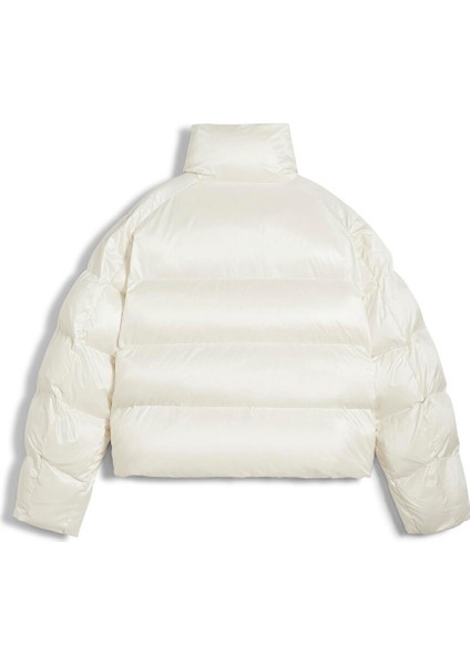 Krem Kadın Dik Regular Fit Düz Mont Shiny Puffer Jacket indirimleri