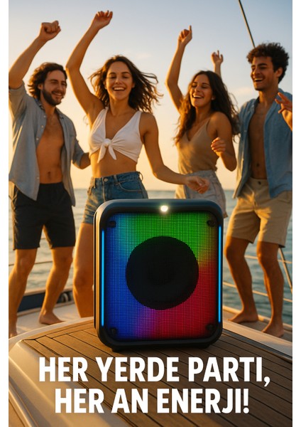 Brodu BTS-1783 Rgb Işıklı Kablosuz Bluetooth Hoparlör | 30W | 1800 Mah | Mikrofonlu | LED Efektli
