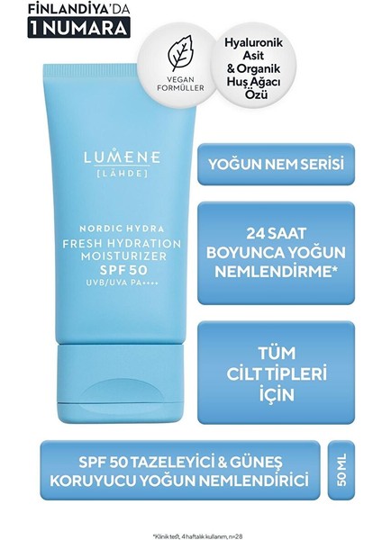 Fresh Hydration Moisturizer Spf 50 - Tazeleyici & Güneş Koruyucu Yoğun Nemlendirici Krem Spf 50 fiyatları
