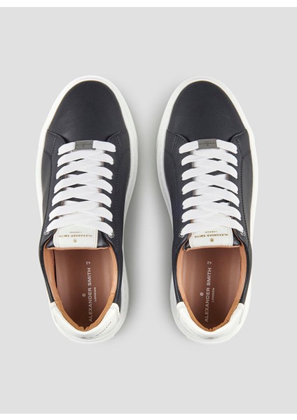 Siyah Erkek Deri Sneaker London modelleri
