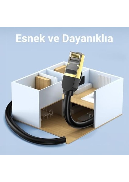 Cat8 40GBPS 2000MHZ Stp RJ45 Ethernet Kablosu 1.5 Metre modelleri