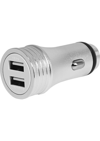 Mc-02 Araç Içi Şarj 2.4A 2xusb Full Metal 1mt Mikro Kablo
