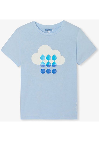 Kız Çocuk Bulut Baskılı T-Shirt