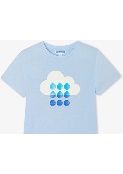 Kız Çocuk Bulut Baskılı T-Shirt modelleri