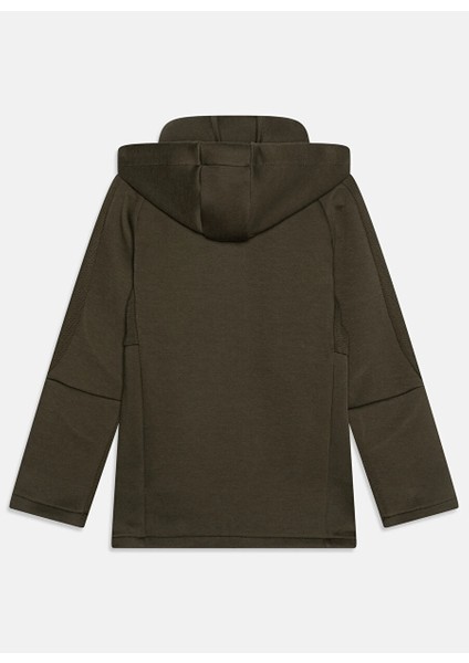 Haki Erkek Çocuk Düz Eşofman Üstü 68180370-EVOSTRIPE Fz Hoodie Dk