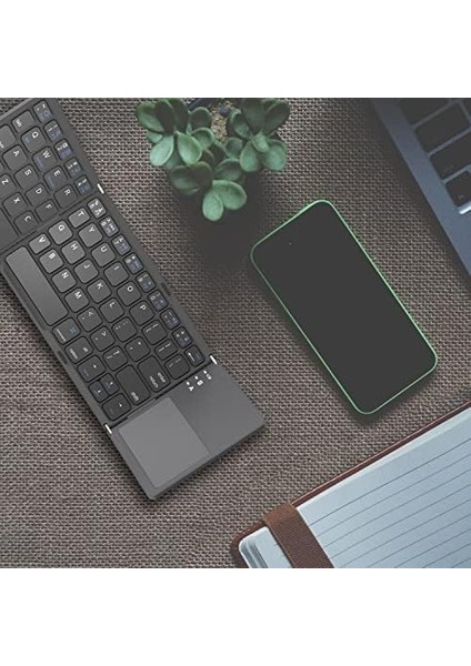 Katlanabilir Bluetooth Klavye, Rock & Rown Cep Boyutunda Taşınabilir Kablosuz Klavye Touchpad ile Mac Os, Android, Windows, Linux, Pc, Tablet Için, Şarj Edilebilir Li-Ion Pilli, Koyu Gri fiyatları