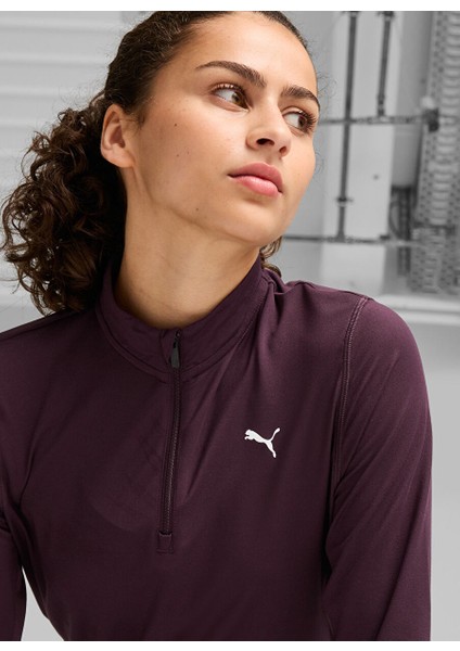 Bordo Kadın Normal Düz T-Shirt 52317044 Run Favorıte 1/4 Zıp W fiyatları