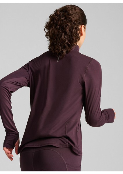 Bordo Kadın Normal Düz T-Shirt 52317044 Run Favorıte 1/4 Zıp W indirimleri