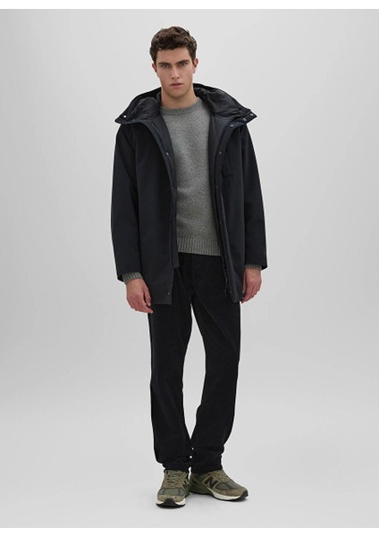 Siyah Erkek Kapüşon Slim Fit Mont I 4I25 P503