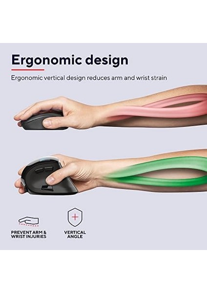 23731 Şarj Edilebilir Kablosuz Dikey, Ergonomik Mouse, USB Alıcısı Veya Bluetooth Bağlantısı, 9 Adet Buton (5 Tanesi Programlanabilir),led Ekran,bluetooth Sürümü 5.0,rf 2.4ghz fiyatları