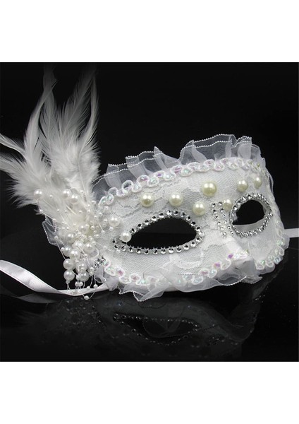 Beyaz Inci Taşlı Parti Maskesi fiyatları