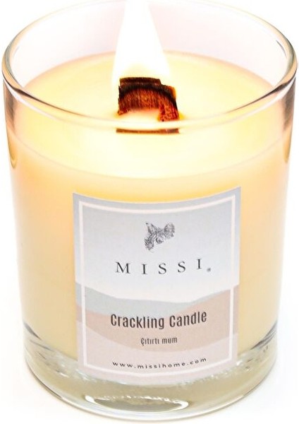Ahşap Fitilli Black Vanilya Ekru Crackling(Çıtırtılı) Vegan Mum modelleri