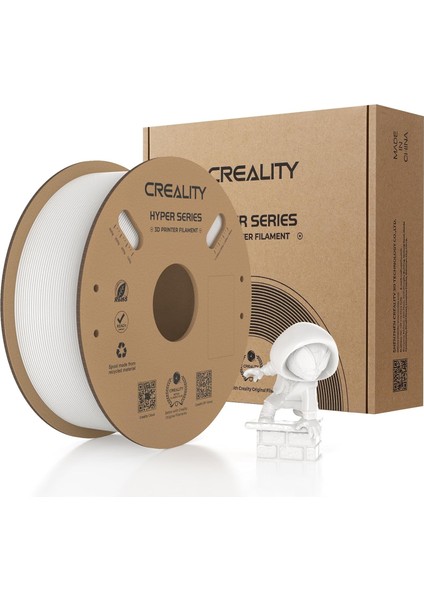 Creality Hyper Abs Filament, 3D Yazıcı Filament Abs 1,75 mm Yüksek Hızlı Baskı Için Uygun Açık Baskı, Yüksek Darbe Dayanımı Abs Filament, 1 kg (2,2 Lbs) Makara Çoğu 3D Yazıcıya Uygun (Beyaz)