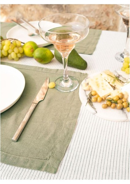 Linen Keten Masa Örtüsü Kirik Beyaz/siyah Çizgili 150X250 fırsatları