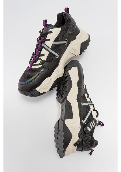 Leona Siyah Mor Kadın Spor Sneakers fiyatları