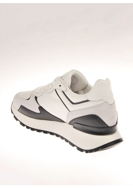 Beyaz-Siyah Kadın Deri Sneaker 20620C indirimleri
