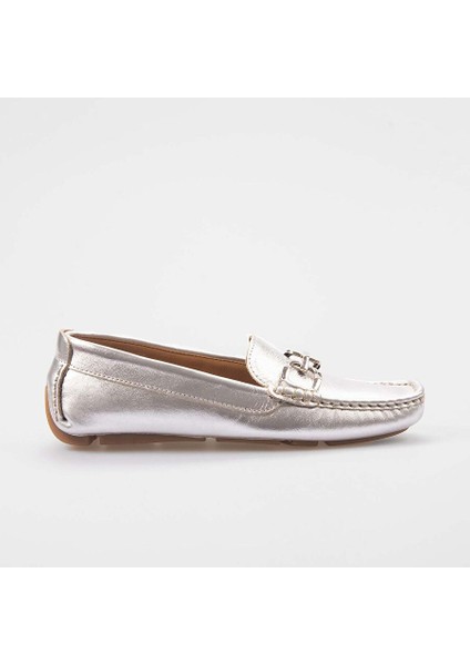 Gümüş Kadın Deri Loafer 241RGK372 7506