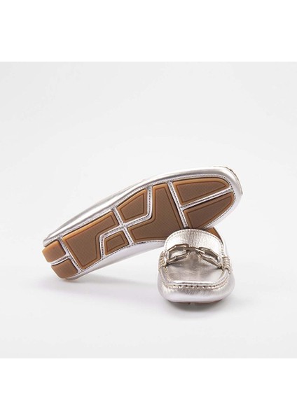 Gümüş Kadın Deri Loafer 241RGK372 7506 indirimleri