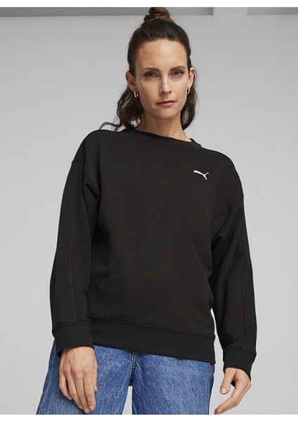 67788601 Her Crew Tr Siyah Kadın Kapüşon Yaka Regular Fit Sweatshirt